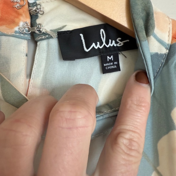 Lulus Part Of Your World Dusty Sage Floral Print Swing Dress Blue - Size Medium - Picture 5 of 7